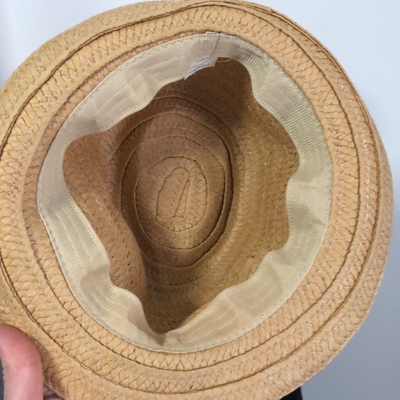 Straw hat with black small bow - Picture 3 of 4